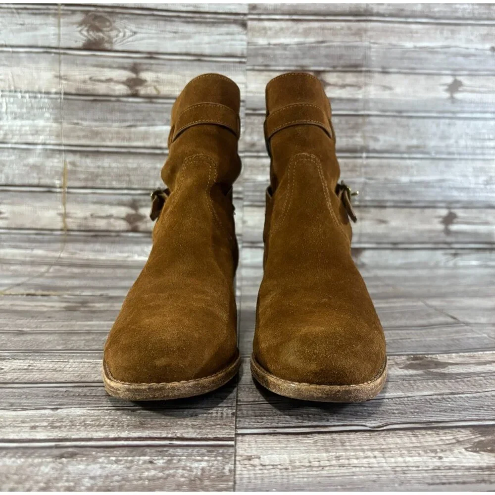 Polo Ralph Lauren Mollie suede Ankle Boots Black sz 7.5 B color Brown